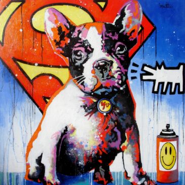 Tableau Pop art bouledogue Français