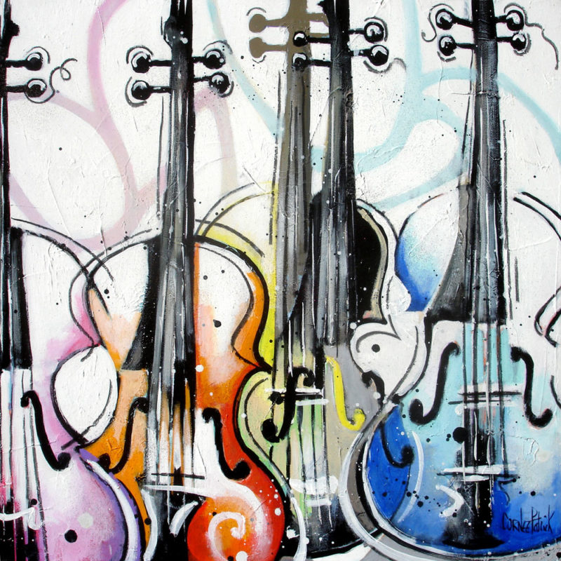 Tableau Contemporain Violons