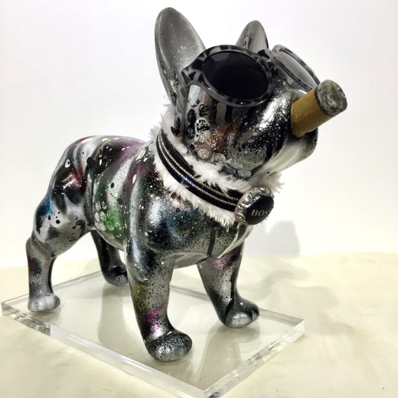 Sculpture Graffiti Bouledogue Français