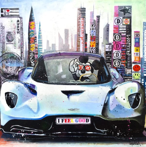 Tableau pop art Mickey New York en Aston Martin