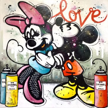 Tableau Pop art de Mickey et Minnie