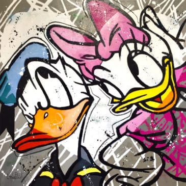 Tableau Pop art de Donald et Daisy Duck