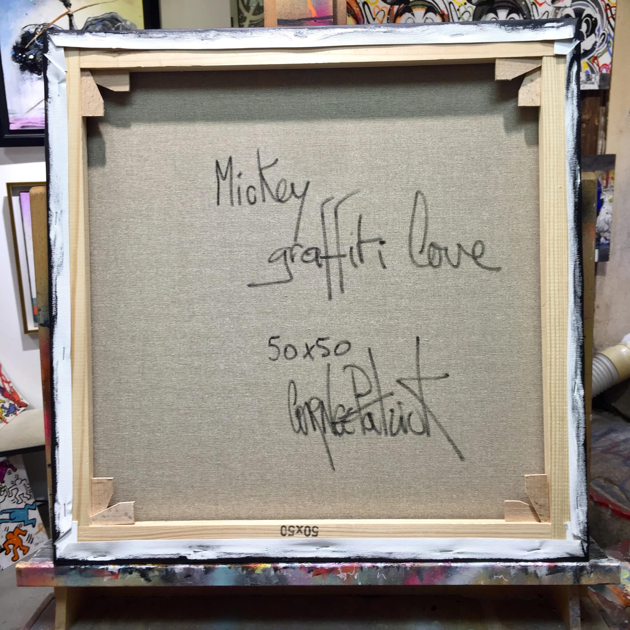 Tableau Mickey Doigt Graffiti – LigneCreator