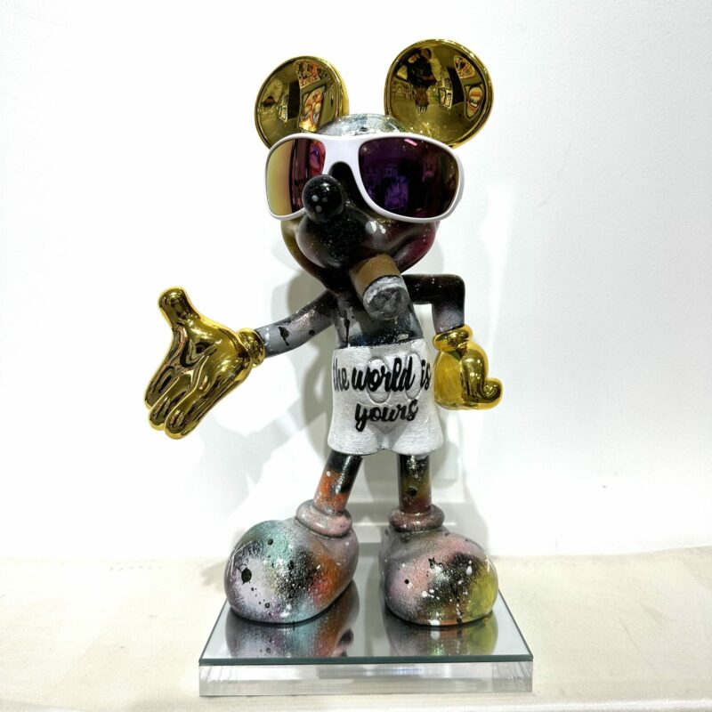 Sculpture résine originale Mickey avec lunette GUCCI