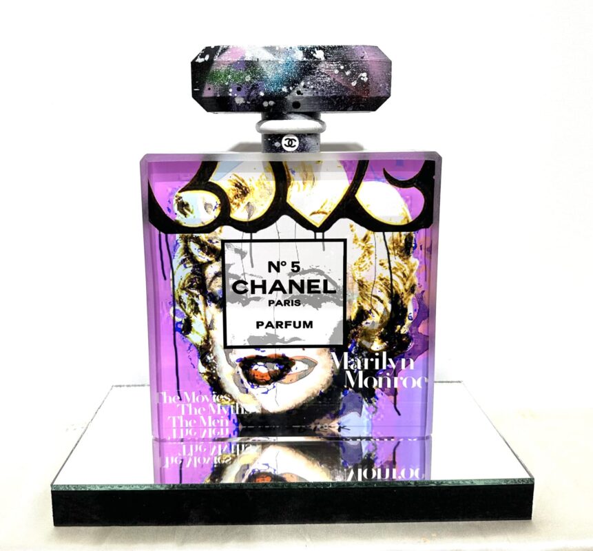 Sculpture flacon chanel n°5, Marilyn Monroe