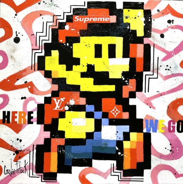 Tableau Super Mario Bros pixel, Supreme
