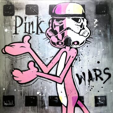 The Pink Panther loves Star wars, grey version