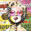 Original portrait of Marilyn Monroe, revisited in a contemporary pop art style, a vibrant and colourful unique piece ideal for modern décor.
