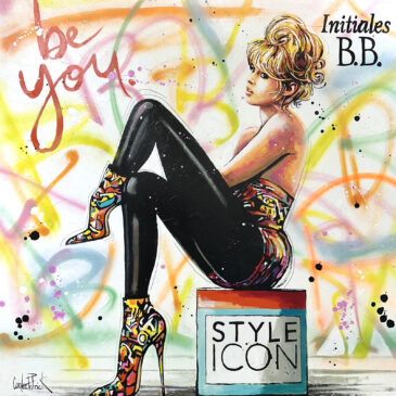 Peinture de style pop et street art de l'actrice Française emblématique Brigitte Bardot.