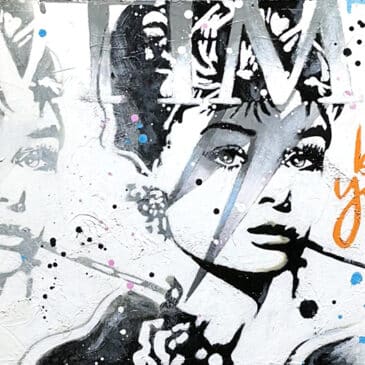 I created this original work on canvas representing my film icon Audrey Hepburn