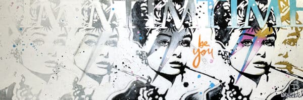 I created this original work on canvas representing my film icon Audrey Hepburn