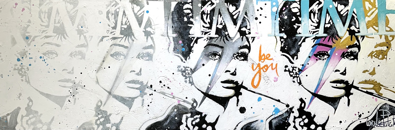 I created this original work on canvas representing my film icon Audrey Hepburn